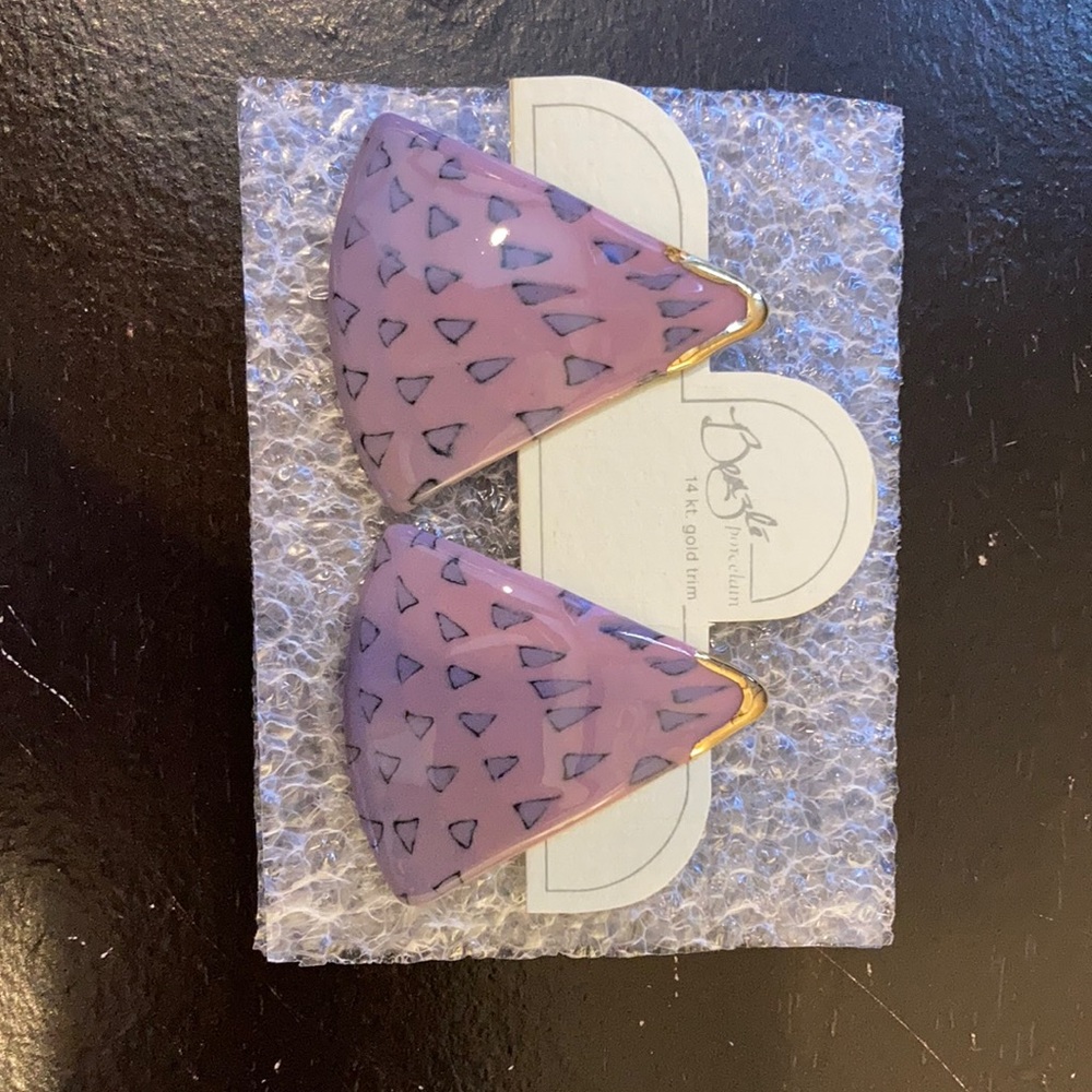 14 karat gold new Porcelain earrings